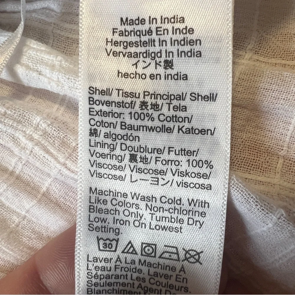 J. Crew Clio White Smocked Peplum Cami with Tie Straps M - Picture 10 of 11